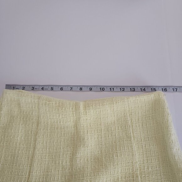 Zara Two Piece Pastel Yellow Textured Cropped  Jacket & Skort Set Size Lg - Picture 4 of 10